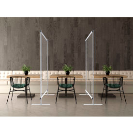 Global Industrial 989059 Global Industrial™ Floor Standing Portable Clear Divider Safety Partition, 5W x 5H image.