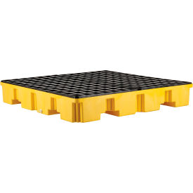 Global Industrial 989073 Global Industrial™ 4 Drum Low Profile Spill Containment Pallet with Drain image.