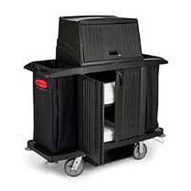 Rubbermaid Commercial Products FG9T1900BLA Rubbermaid® Full Size Housekeeping Cart with Doors 9T19 image.