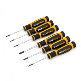 APEX TOOL GROUP, LLC. 80055H Gearwrench® 6 Piece Phillips®/Slotted Mini Dual Material Screwdriver Set image.