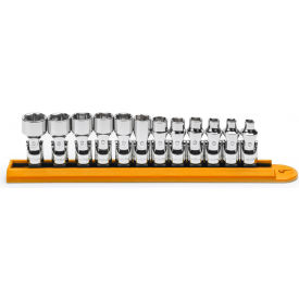 APEX TOOL GROUP, LLC. 80311 Gearwrench® 12 Piece 6 Point Flex Metric Socket Set With 1/4" Drive Tang image.
