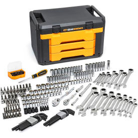 232 Piece Mechanics Tool Box Set, 19"W x 13"D x 12"H, Black/Orange view 2