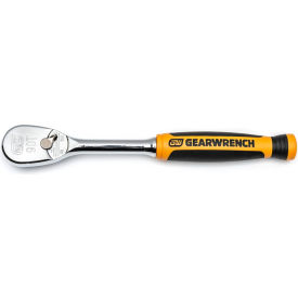 APEX TOOL GROUP, LLC. 81007T Gearwrench® 90 Tooth Dual Material Teardrop Ratchet with 1/4" Drive Tang, 6"L image.