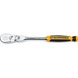 APEX TOOL GROUP, LLC. 81009T Gearwrench® 90 Tooth Dual Material Flex Head Teardrop Ratchet with 1/4" Drive Tang, 8"L image.