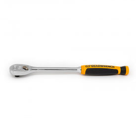 APEX TOOL GROUP, LLC. 81029T Gearwrench® 90 Tooth Long Handle Dual Material Teardrop Ratchet with 1/4" Drive Tang, 8"L image.