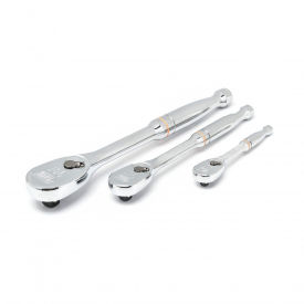 APEX TOOL GROUP, LLC. 81206T Gearwrench® 90 Tooth Teardrop Ratchet Set With 1/4" & 3/8" & 1/2" Drive Tang, 3 Piece image.