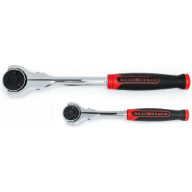 APEX TOOL GROUP, LLC. 81223 Gearwrench® 2 Piece 72 Tooth Dual Material Roto Ratchet Set With 1/4" & 3/8" Drive Tang image.