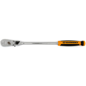 APEX TOOL GROUP, LLC. 81267T Gearwrench® 90 Tooth Dual Material Locking Flex Head Teardrop Ratchet with 3/8" Drive, 13"L image.