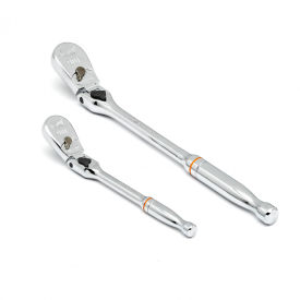 APEX TOOL GROUP, LLC. 81274T Gearwrench® 90 Tooth Locking Flex Head Teardrop Ratchet Set With 1/4" & 3/8" Drive, 2 Piece image.