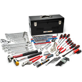 121 Piece Auto Tool Box Set, 16"W x 12"D x 30"H, Black view 2