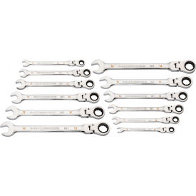 APEX TOOL GROUP, LLC. 86727 Gearwrench® 90 Tooth & 12 Point Flex Head Metric Combination Ratcheting Wrench, Set of 12 image.