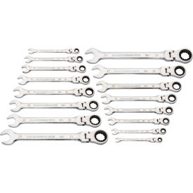 APEX TOOL GROUP, LLC. 86728 Gearwrench® 90 Tooth & 12 Point Flex Head Metric Combination Ratcheting Wrench, Set of 16 image.