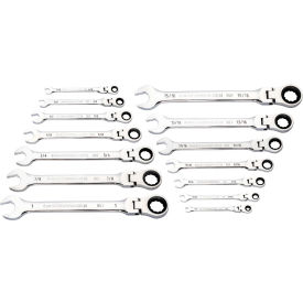 APEX TOOL GROUP, LLC. 86759 Gearwrench® 90 Tooth & 12 Point Flex Head SAE Combination Ratcheting Wrench, Set of 14 image.