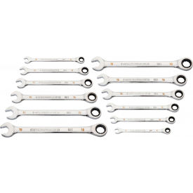 APEX TOOL GROUP, LLC. 86927 Gearwrench® 90 Tooth & 12 Point Metric Combination Ratcheting Wrench, Set of 12 image.