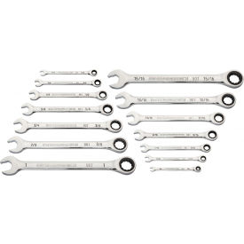 APEX TOOL GROUP, LLC. 86959 Gearwrench® 90 Tooth & 12 Point SAE Combination Ratcheting Wrench, Set of 14 image.