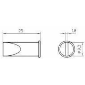 Weller® LHT F Soldering Tip 9.3mm x 1.8 mm 