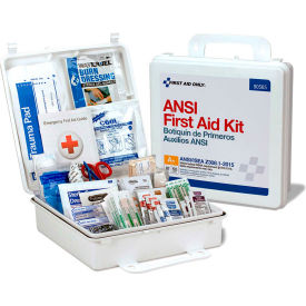 First Aid Only 90565 First Aid Kit, 50 Person, ANSI Compliant, Class A, Plastic Divider Case