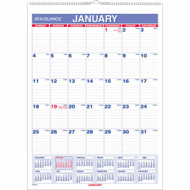 AT-A-GLANCE Monthly Wall Calendar with Ruled Daily Blocks 8 x 11 12-Month (Jan to Dec) 2026 