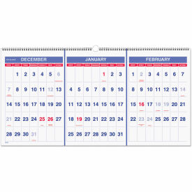 AT-A-GLANCE Deluxe Three-Month Wall Calendar Horizontal 24 x 12 15-Month Dec 2025 to Feb 2027 