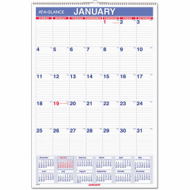 AT-A-GLANCE Monthly Wall Calendar w/ Ruled Daily Blocks 15.5 x 22.75 12-Month (Jan to Dec) 2026 