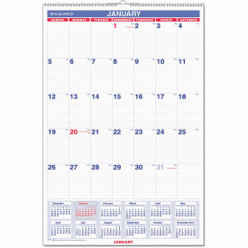AT-A-GLANCE Monthly Wall Calendar with Ruled Daily Blocks 20 x 30 12-Month (Jan to Dec) 2026 