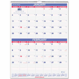 AT-A-GLANCE Two-Month Wall Calendar 22 x 29 White/Blue/Red Sheets 12-Month (Jan to Dec) 2026 