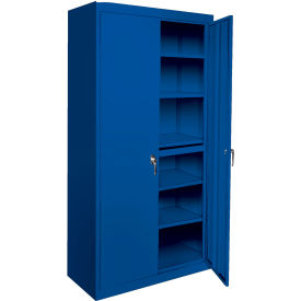 STEEL CABINETS USA, INC AAH-24RB-BL Steel Cabinets USA All-Welded Storage Cabinet, 4 Fixed Shelves, 24"W x 18"D x 72"H, Blue image.
