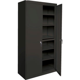 STEEL CABINETS USA, INC AAH-24RB-C Steel Cabinets USA All-Welded Storage Cabinet, 4 Fixed Shelves, 24"W x 18"D x 72"H, Charcoal image.