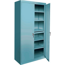 STEEL CABINETS USA, INC AAH-24RB-DB Steel Cabinets USA All-Welded Storage Cabinet, 4 Fixed Shelves, 24"W x 18"D x 72"H, Denim Blue image.