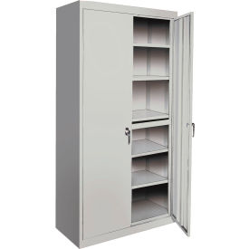 STEEL CABINETS USA, INC AAH-24RB-G Steel Cabinets USA All-Welded Storage Cabinet, 4 Fixed Shelves, 24"W x 18"D x 72"H, Gray image.