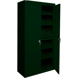 STEEL CABINETS USA, INC AAH-24RB-H-GRN Steel Cabinets USA All-Welded Storage Cabinet, 4 Fixed Shelves, 24"W x 18"D x 72"H, Hunter Green image.