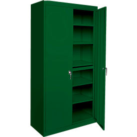 STEEL CABINETS USA, INC AAH-24RB-L-GRN Steel Cabinets USA All-Welded Storage Cabinet, 4 Fixed Shelves, 24"W x 18"D x 72"H, Leaf Green image.