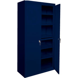 STEEL CABINETS USA, INC AAH-24RB-N Steel Cabinets USA All-Welded Storage Cabinet, 4 Fixed Shelves, 24"W x 18"D x 72"H, Navy Blue image.