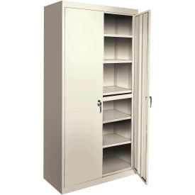 STEEL CABINETS USA, INC AAH-24RB-P Steel Cabinets USA All-Welded Storage Cabinet, 4 Fixed Shelves, 24"W x 18"D x 72"H, Putty image.