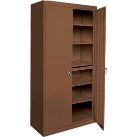 STEEL CABINETS USA, INC AAH-24RB-WAL Steel Cabinets USA All-Welded Storage Cabinet, 4 Fixed Shelves, 24"W x 18"D x 72"H, Walnut image.