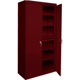 STEEL CABINETS USA, INC AAH-24RB-WR Steel Cabinets USA All-Welded Storage Cabinet, 4 Fixed Shelves, 24"W x 18"D x 72"H, Wine Red image.