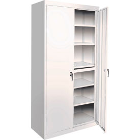 STEEL CABINETS USA, INC AAH-24RB-W Steel Cabinets USA All-Welded Storage Cabinet, 4 Fixed Shelves, 24"W x 18"D x 72"H, White image.