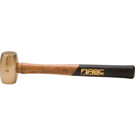 ABC Hammers Inc. ABC3BW ABC Hammers ABC3BW 3 lb. Non-Sparking Brass Hammer, 12.5" Wood Handle image.