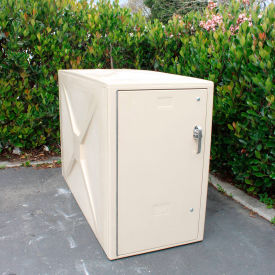 American Bicycle Bike Storage Locker W/Padlock 1 Bike Capacity 30"Wx74-1/2"Dx49"H Tan Assembled