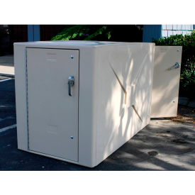 American Bicycle Bike Storage Locker W/Padlock Handle 2 Bike Cap 40"Wx74-1/2"Dx49"H TanAssembled