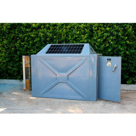 American Bicycle 352SS E-Bike Charging Solar Locker Padlock 2 Bike Cap. 40"Wx74-1/4"Dx61"H Tan 