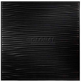 Acoustic Ceiling Products 751-07 Genesis Designer Drifts PVC Ceiling Tile 751-07,  2L X 2W, Satin Black - 12/Case image.