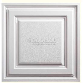 Acoustic Ceiling Products 754-00 Genesis Designer Icon Relief PVC Ceiling Tile 754-00, 2L X 2W, White - 12/Case image.