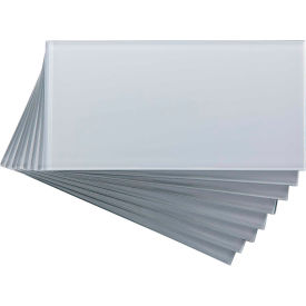 Acoustic Ceiling Products A50-63 Aspect 3" X 6" Peel & Stick Glass Decorative Wall Tile in Frost, 8 Pack - A50-63 image.