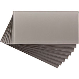 Acoustic Ceiling Products A50-73 Aspect 3" X 6" Peel & Stick Glass Decorative Wall Tile in Putty, 8 Pack - A50-73 image.