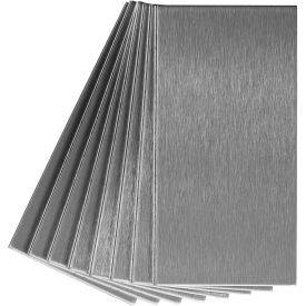 Acoustic Ceiling Products A52-50 Aspect Long Grain 3" X 6" Brushed Stainless Metal Decorative Tile Backsplash, 8 Pack - A52-50 image.