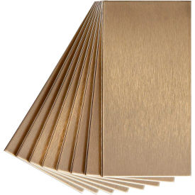Acoustic Ceiling Products A52-51 Aspect Long Grain 3" X 6" Brushed Champagne Metal Decorative Wall Tile, 8 Pack - A52-51 image.