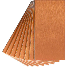 Acoustic Ceiling Products A52-52 Aspect Long Grain 3" X 6" Brushed Copper Metal Decorative Wall Tile, 8 Pack - A52-52 image.