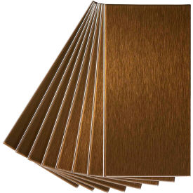 Acoustic Ceiling Products A52-53 Aspect Long Grain 3" X 6" Brushed Bronze Metal Decorative Wall Tile, 8 Pack - A52-53 image.