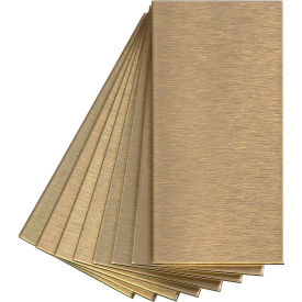 Acoustic Ceiling Products A53-51 Aspect Short Grain 3" X 6" Brushed Champagne Metal Decorative Wall Tile, 8 Pack - A53-51 image.